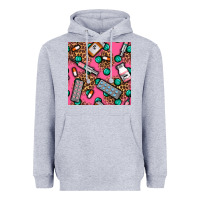 Heather Grey Medicines And Pills Seamless Pattern Heavyweight Hoodie - BundleAndBundleShop