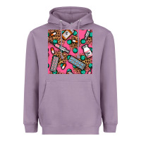 Lavender Medicines And Pills Seamless Pattern Heavyweight Hoodie - BundleAndBundleShop