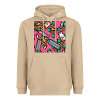 Mushroom Medicines And Pills Seamless Pattern Heavyweight Hoodie - BundleAndBundleShop