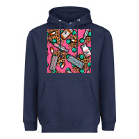 Navy Medicines And Pills Seamless Pattern Heavyweight Hoodie - BundleAndBundleShop