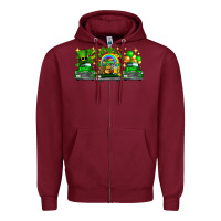 Burgundy st patricks trucks Zipper Hoodie - FaDigitalArtStudio
