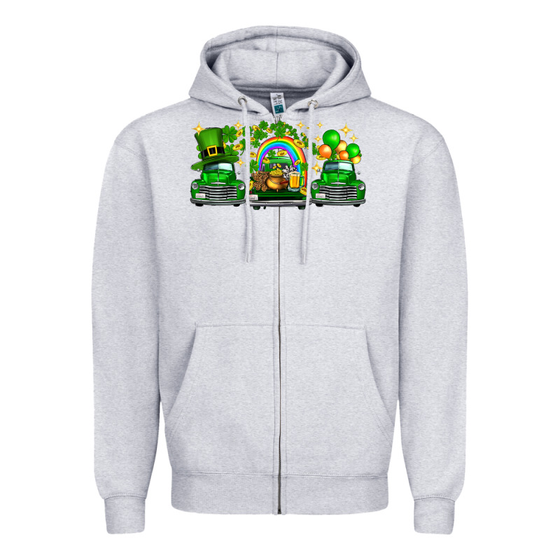 St Patricks Trucks Zipper Hoodie by FaDigitalArtStudio | Teevron