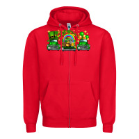 Red st patricks trucks Zipper Hoodie - FaDigitalArtStudio