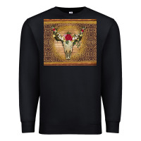 Black bull skull flowers glitter and leopard Premium Sweatshirt - Artiststas