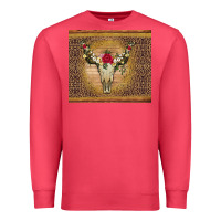 Cardinal bull skull flowers glitter and leopard Premium Sweatshirt - Artiststas