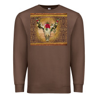 Chestnut bull skull flowers glitter and leopard Premium Sweatshirt - Artiststas