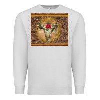 Dove Grey bull skull flowers glitter and leopard Premium Sweatshirt - Artiststas