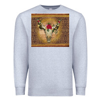 Bull Skull Flowers Glitter And Leopard Premium Sweatshirt | Teevron