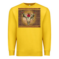 Lemon bull skull flowers glitter and leopard Premium Sweatshirt - Artiststas