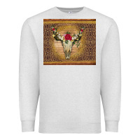 Oatmeal Heather bull skull flowers glitter and leopard Premium Sweatshirt - Artiststas