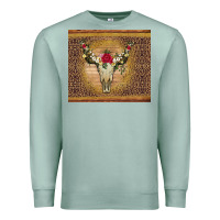 Seafoam bull skull flowers glitter and leopard Premium Sweatshirt - Artiststas