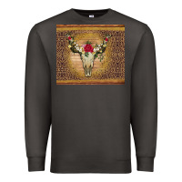 Smoke bull skull flowers glitter and leopard Premium Sweatshirt - Artiststas