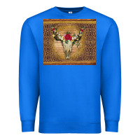 True Royal bull skull flowers glitter and leopard Premium Sweatshirt - Artiststas