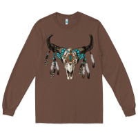 Chestnut boho bull skull Long Sleeve Tee - RanaPortraitStore