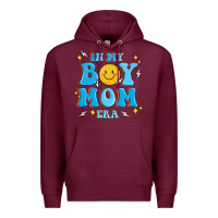 Burgundy in my boy mom era Premium Hoodie - MaliasSmallBusiness