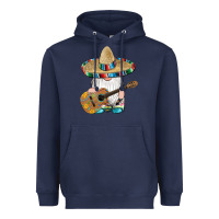 Navy mexican gnomes guitar sombrero serape Heavyweight Hoodie - Artiststas