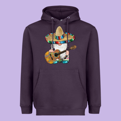 Mexican Gnomes Guitar Sombrero Serape Heavyweight Hoodie Designed By Artiststas