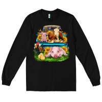 Black farm truck animals Long Sleeve Tee - Zillion Design Studio