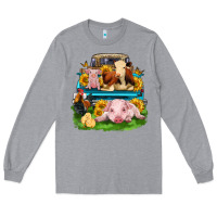 Heather Grey farm truck animals Long Sleeve Tee - Zillion Design Studio