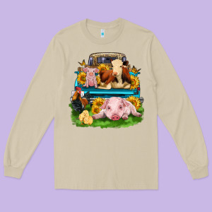Farm Truck Animals Long Sleeve Tee Designed By Zillion Design Studio