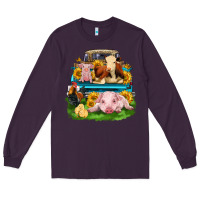 Plum farm truck animals Long Sleeve Tee - Zillion Design Studio