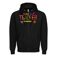 Black teacher halloween Zipper Hoodie - RacoonDesign