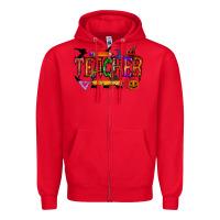 Red teacher halloween Zipper Hoodie - RacoonDesign