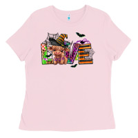 Bubblegum Pink love halloween heifer Ladies Tee - AdoDesignShop