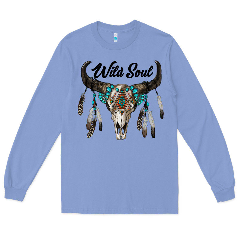 Wild Soul Boho Skull Long Sleeve Tee by RanaPortraitStore | Teevron