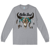Heather Grey wild soul boho skull Long Sleeve Tee - RanaPortraitStore