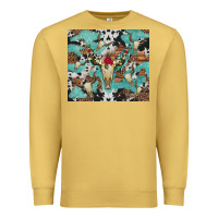 Antique Gold bull skull flowers cowhides and leopard Premium Sweatshirt - Artiststas