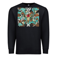 Black bull skull flowers cowhides and leopard Premium Sweatshirt - Artiststas