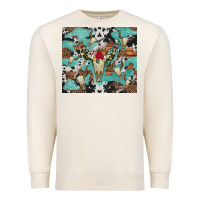 Sandshell bull skull flowers cowhides and leopard Premium Sweatshirt - Artiststas