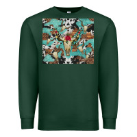 Sports Green bull skull flowers cowhides and leopard Premium Sweatshirt - Artiststas