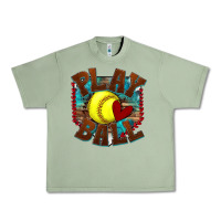 Oil Green play ball softball Urban Heavy Tee - texasbilliewilder