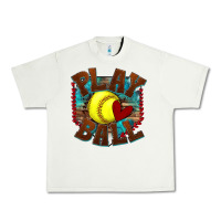 Pistachio play ball softball Urban Heavy Tee - texasbilliewilder