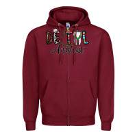 Burgundy dentalassistant Zipper Hoodie - CowhideDigitalArt