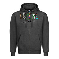 Charcoal Heather dentalassistant Zipper Hoodie - CowhideDigitalArt