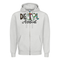 Dove Grey dentalassistant Zipper Hoodie - CowhideDigitalArt