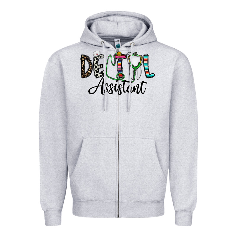 Dentalassistant Zipper Hoodie by CowhideDigitalArt | Teevron