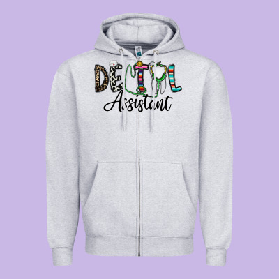 Dentalassistant Zipper Hoodie Designed By Cowhidedigitalart