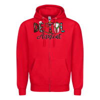 Red dentalassistant Zipper Hoodie - CowhideDigitalArt