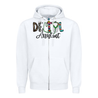 White dentalassistant Zipper Hoodie - CowhideDigitalArt