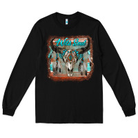 Black wild soul boho skull with background Long Sleeve Tee - RanaPortraitStore