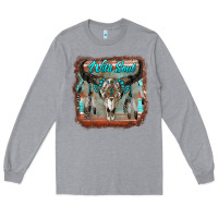 Heather Grey wild soul boho skull with background Long Sleeve Tee - RanaPortraitStore
