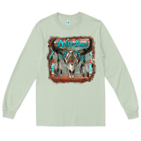 Matcha wild soul boho skull with background Long Sleeve Tee - RanaPortraitStore
