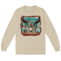 Mushroom wild soul boho skull with background Long Sleeve Tee - RanaPortraitStore