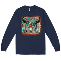 Navy wild soul boho skull with background Long Sleeve Tee - RanaPortraitStore