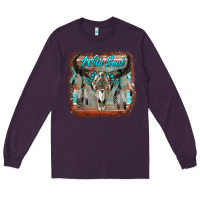 Plum wild soul boho skull with background Long Sleeve Tee - RanaPortraitStore