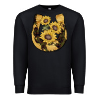 Black horseshoe sunflower camouflage Premium Sweatshirt - AdoDesignShop